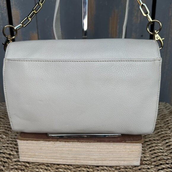 Tory Burch Kipp Perforated Logo Foldover Clutch Crossbody Bag White - Picture 4 of 16